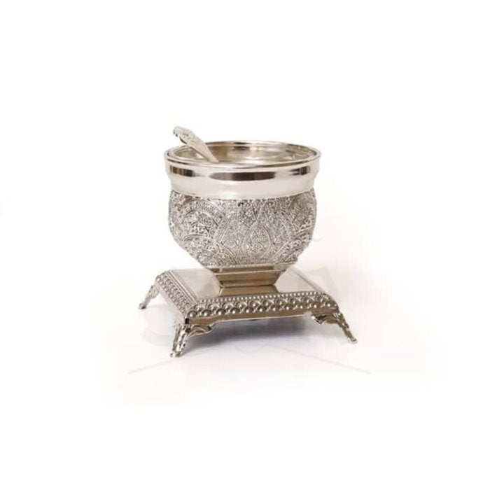 Filigree Single Open Salt Dish w/ Spoon