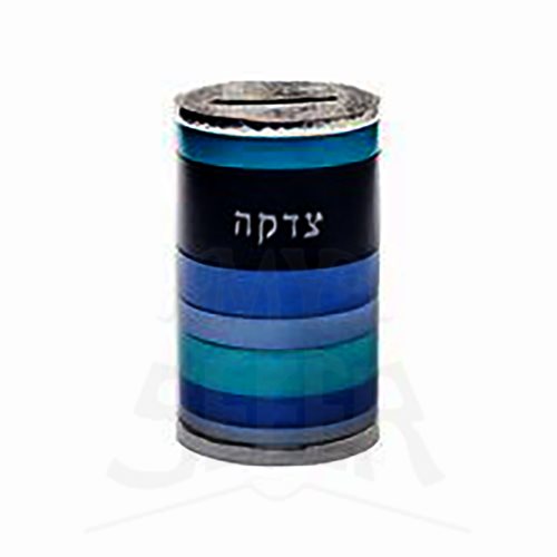 Emanuel Anodized Tzedakah Box Rings Blue