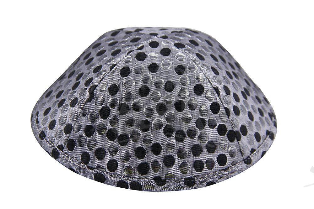 KIPPAH SILVER DOTS YARMULKE