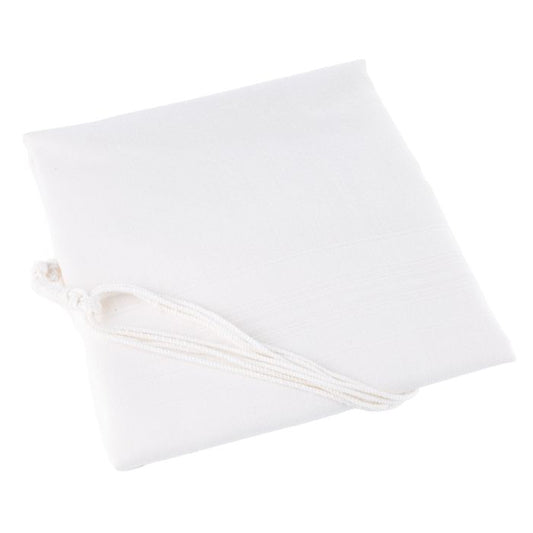 Arba Kanfos Wool Tzitzis White Edition 1 Hole Round Neck #22 Avodas Yad Thin
