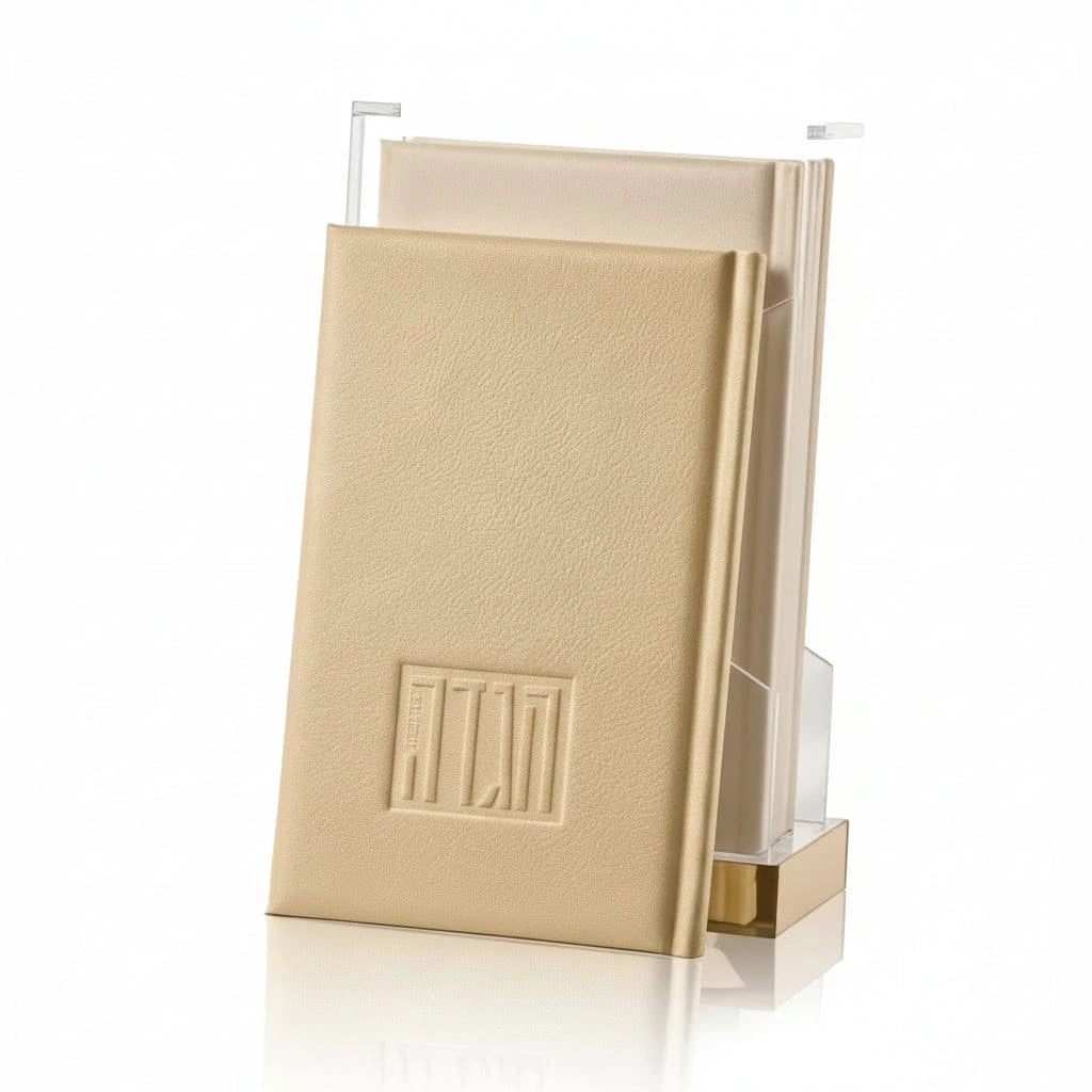 Painted Hardcover Leatherette & Lucite Haggadah Set