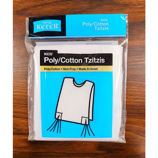 Tzitzis Poly Cotton #3 Thin Meyuchad (Machine Made) Round Neck 1 Hole