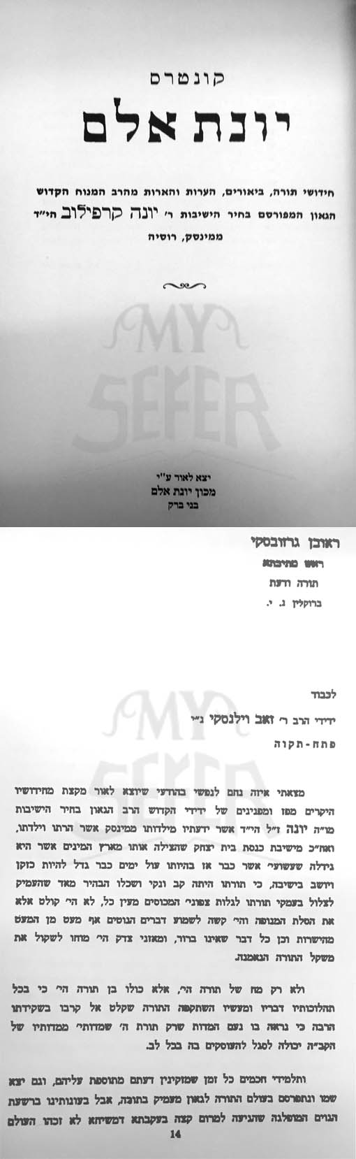 Yonat Alem - Rabbi Yonah Krifur