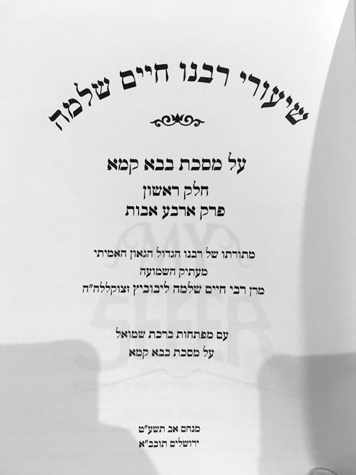 Shiurei Rabeinu Chaim Shlomo Lebovich - Baba Kama 1