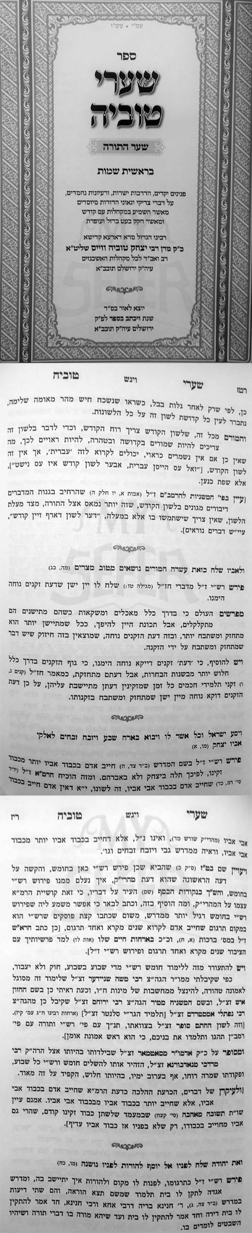 Shaarei Tuvia - Bresheet and Shemot