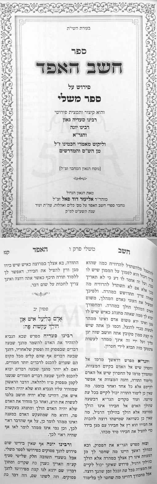 Cheshev HaEfod al Mishlei