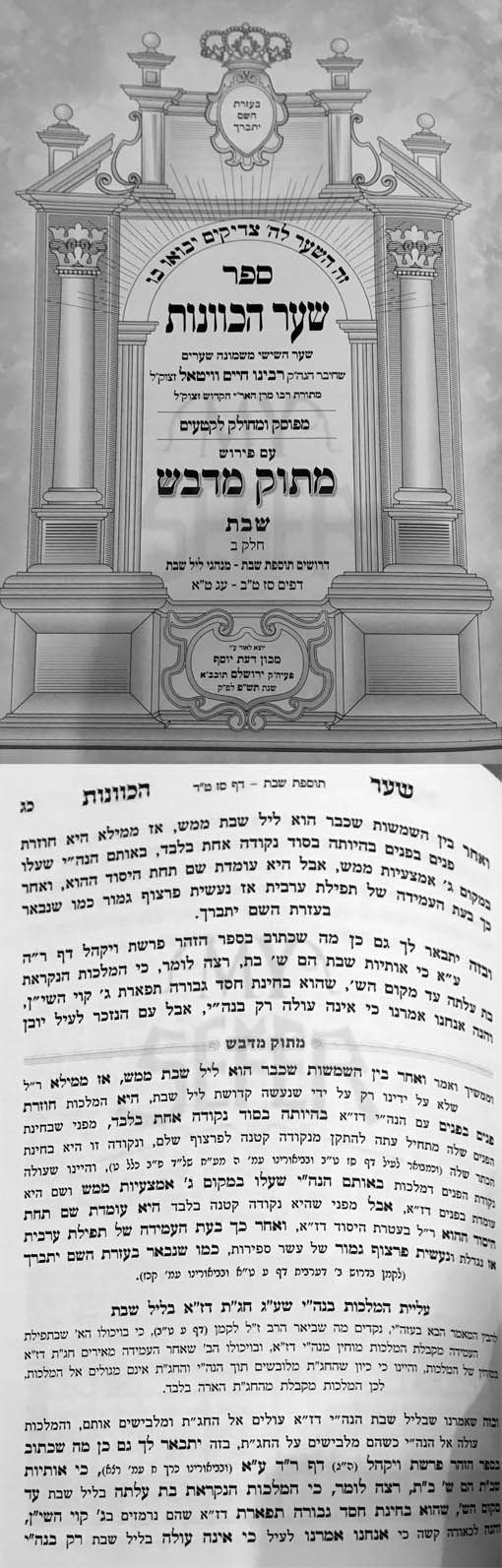 Shaar HaKavanot : Peirush Matok MiDvash (Shabbat part II)