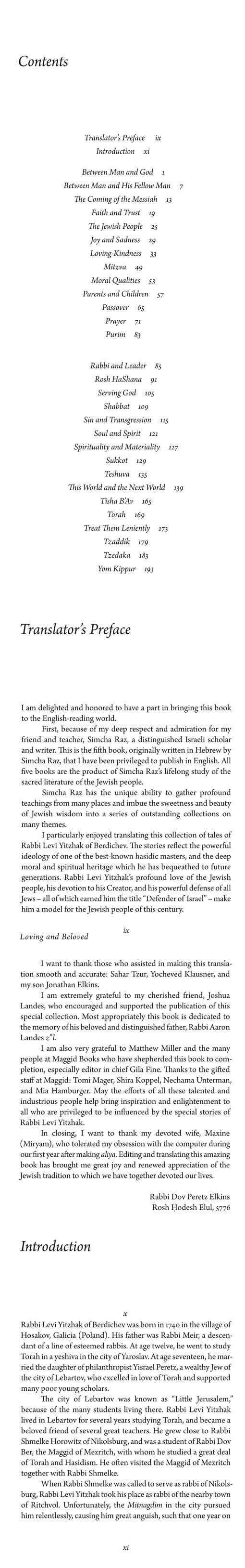 Loving and Beloved: Tales of Rabbi Levi Yitzhak of Berdichev, Defender of Israel