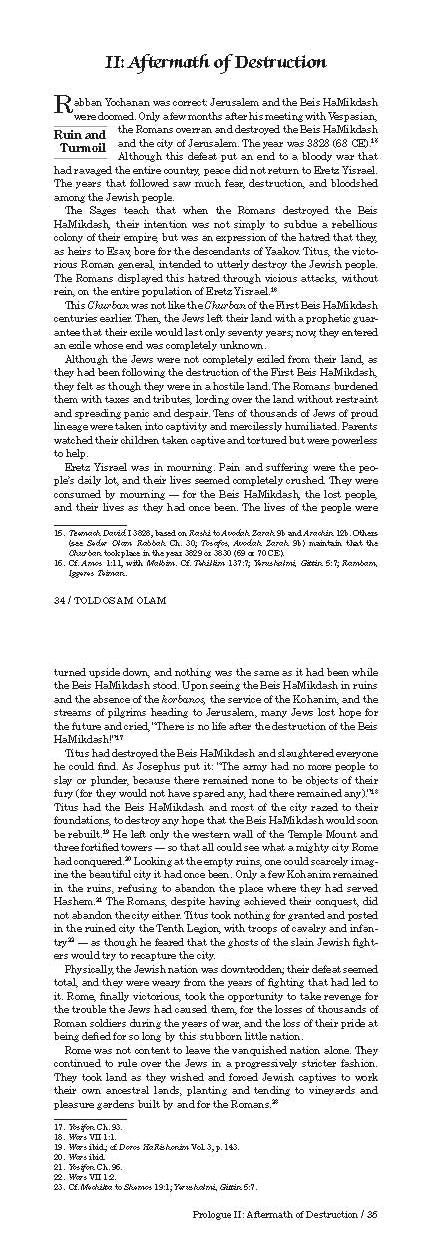 Toldos Am Olam - The History of the Eternal Nation based on Talmud, Midrash, and Rabbinic Writings