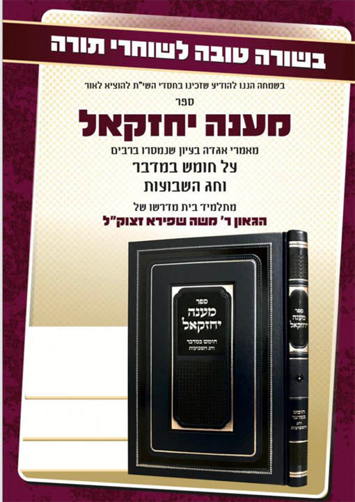 Maaneh Yechezkhel - Bamidbar and Shavuot (Rabbi Moshe Shapiro)