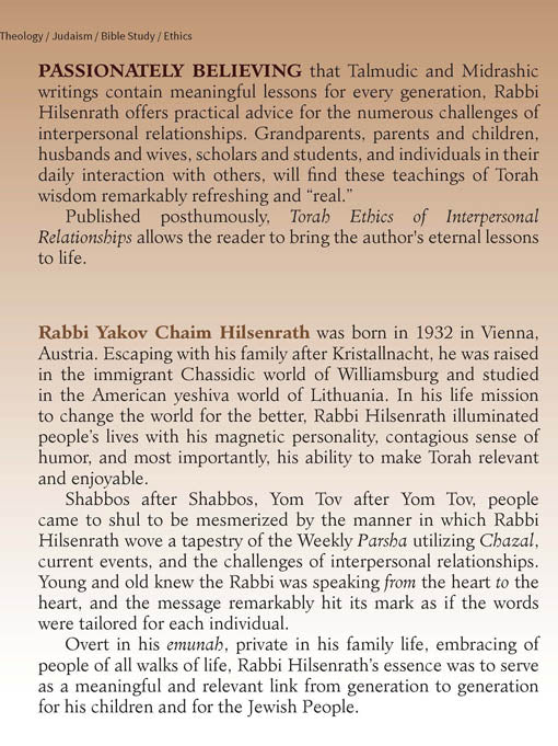 Middot Ledorot - Torah Ethics of Interpersonal Relationships
