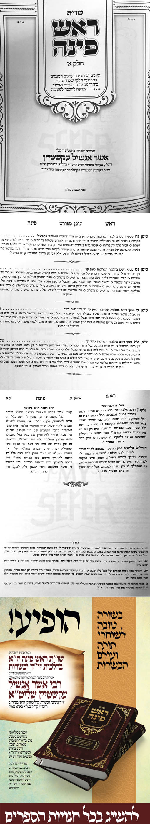 Sheelot UTeshuvot Rosh Pinach - Vol.1 (Rabbi Asher Anshil Ekstein)