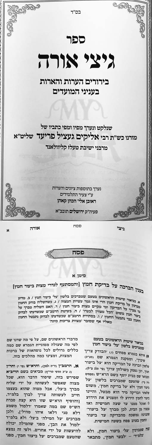 Gitzei Orah al HaMoadim (Rabbi Elyakim Getzil Fried)