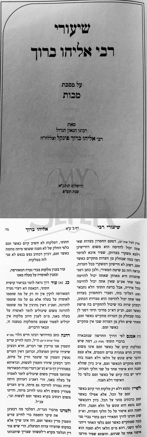 Shiurei Rabbi Eliyahu Baruch - Masechet Makot