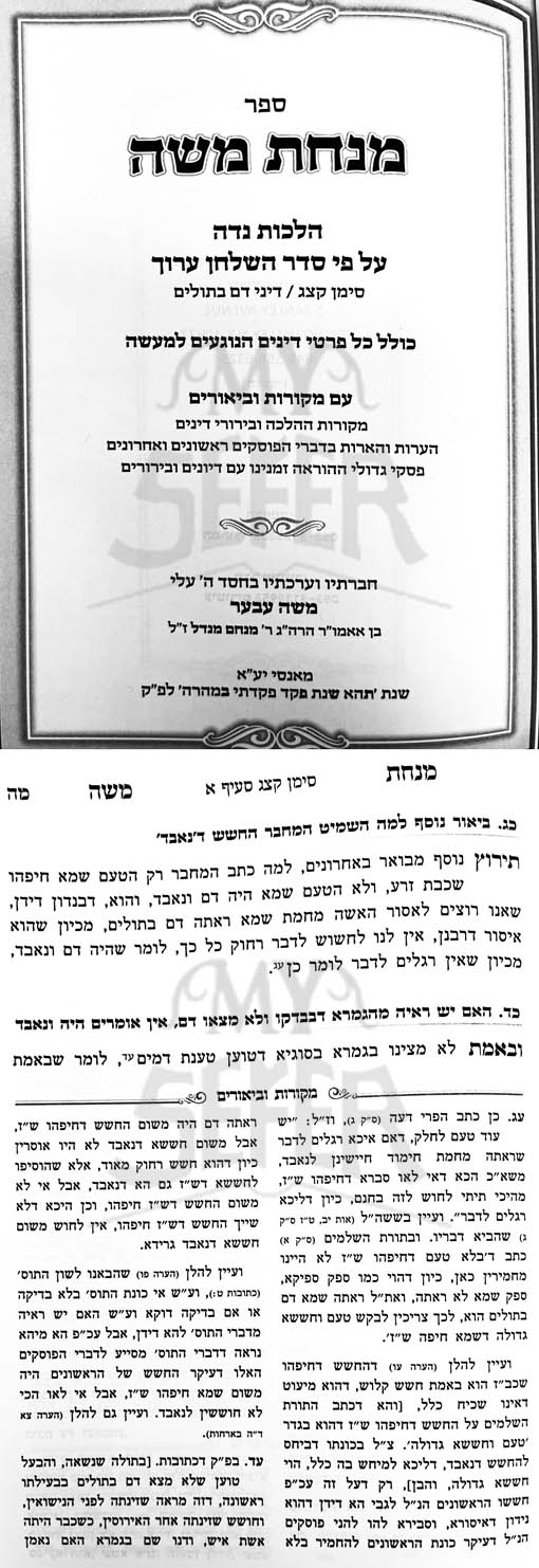 Minchat Moshe - Niddah