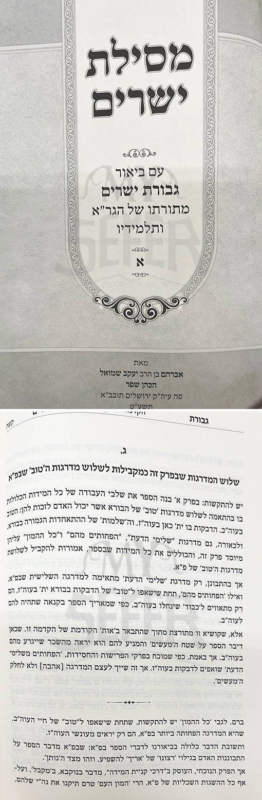 Mesilat Yesharim Am Biur Gevurat Yesharim - Rabbi Moshe Chaim Luzzato