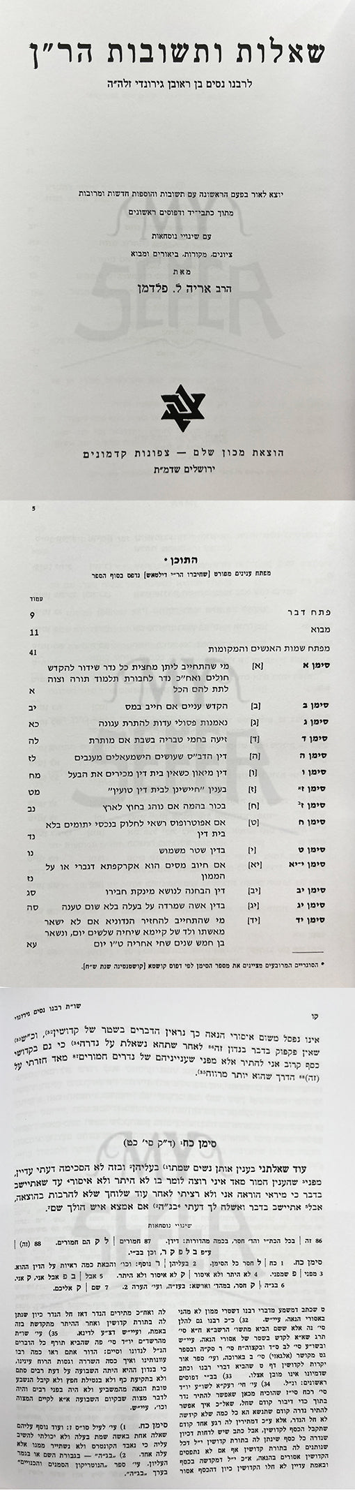 Sheelot Uteshuvot -Rabbeinu Nissim