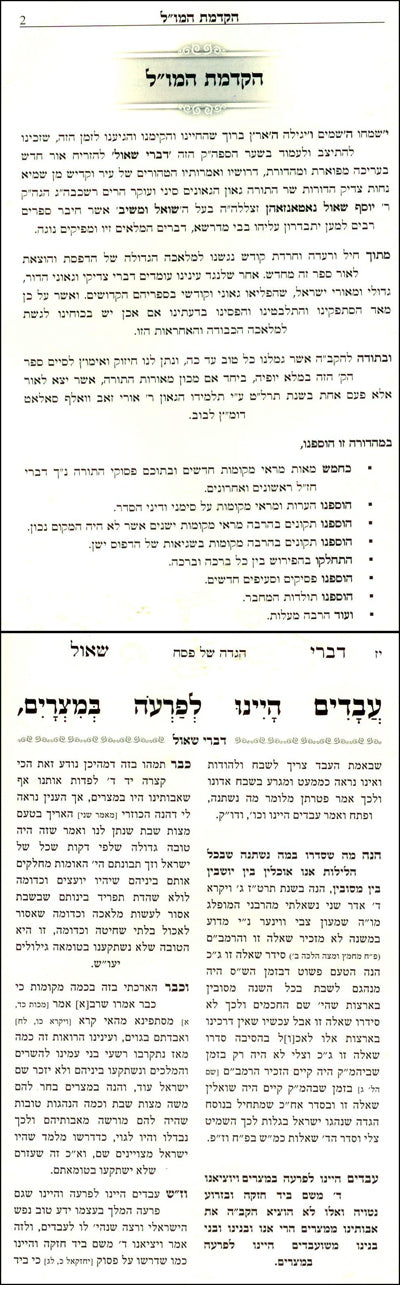 Haggadah - Divrei Shaul (Rabbi Yosef Shaul Nathansohn)