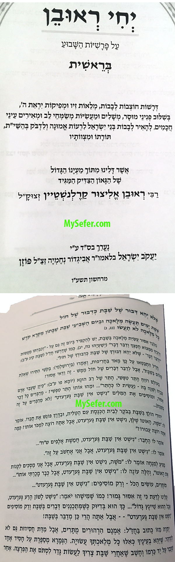 Yichee Reuven Al Hatorah 5 vol. - Rav Reuven Karlinstein -