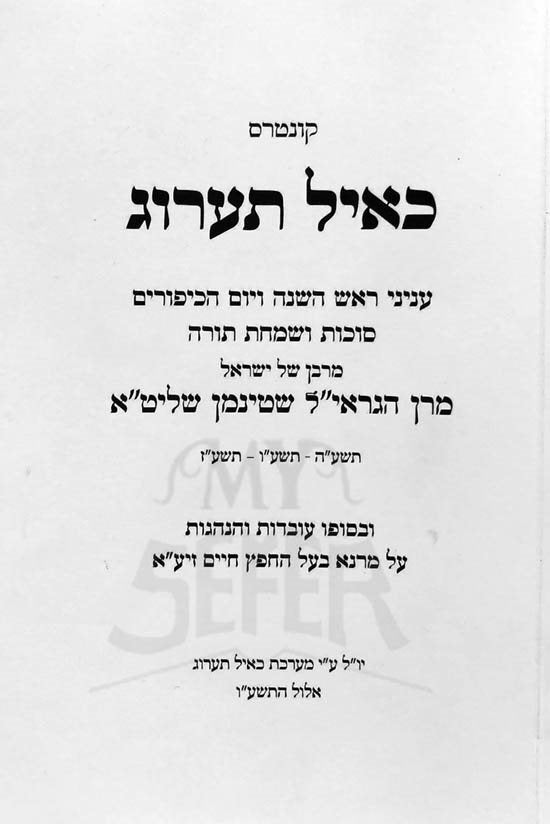 Kiayl Taarog Yamim Noraim