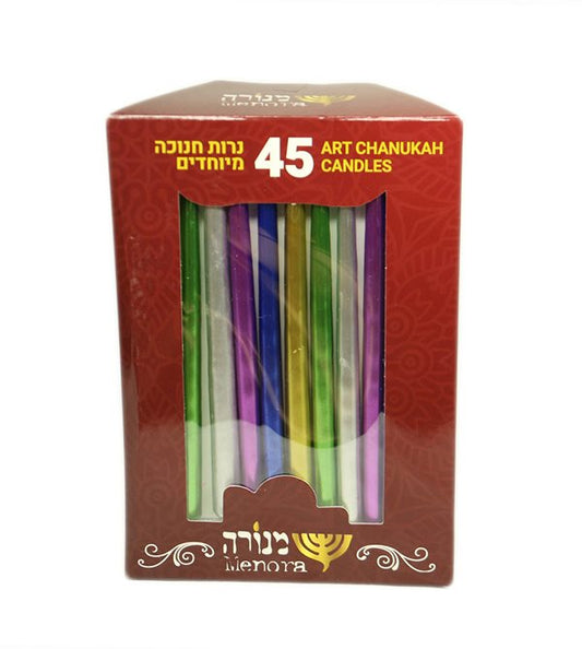 Metallic Colored Chanukah Candles