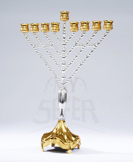 Large Menorah-Silver-Gold-18"H x 13"W