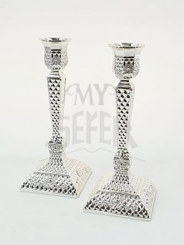 Silverplate Candlesticks-Square Bottom 7.5"