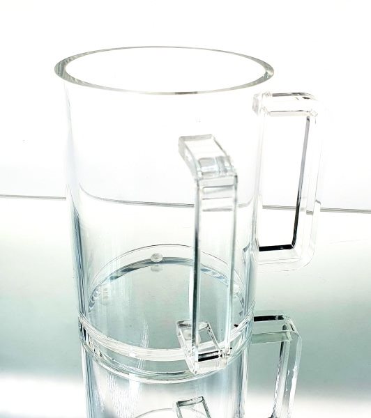 Clear Acrylic Washing Cup-Clear Handles 5"