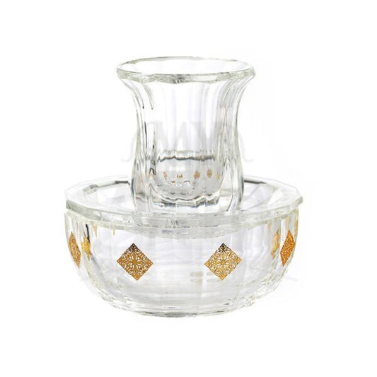 Glass Mayim Achronim Set-Gold