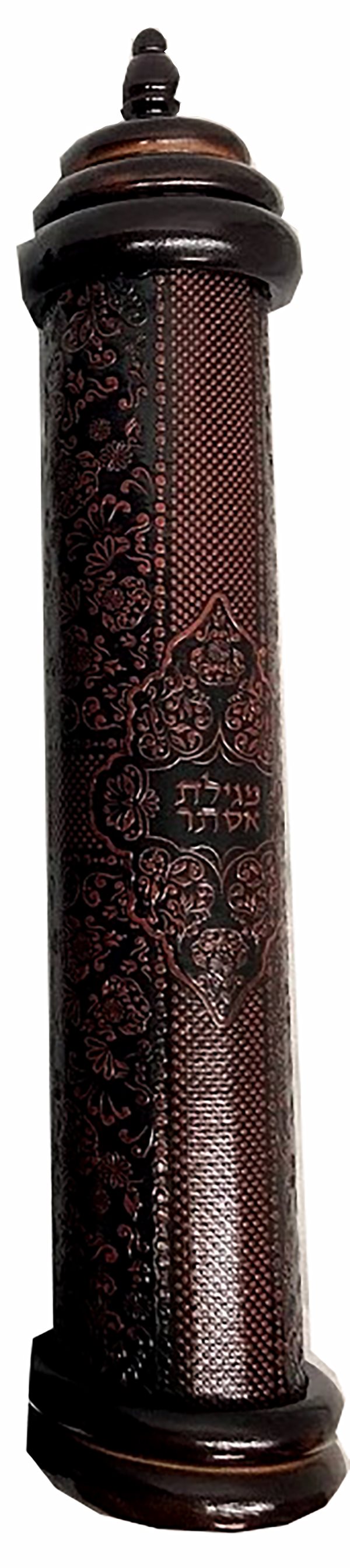 Leather & Wood Megillah Holder 16" -Point Cover